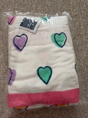 Roller Rabbit White Pajama Set with Green & Purple Hearts and Pink Trim